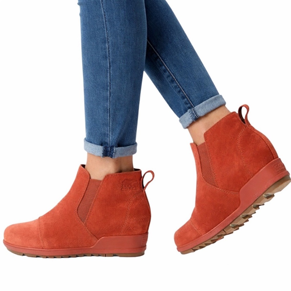 Sorel Women's Vibrant Red Suede Booties